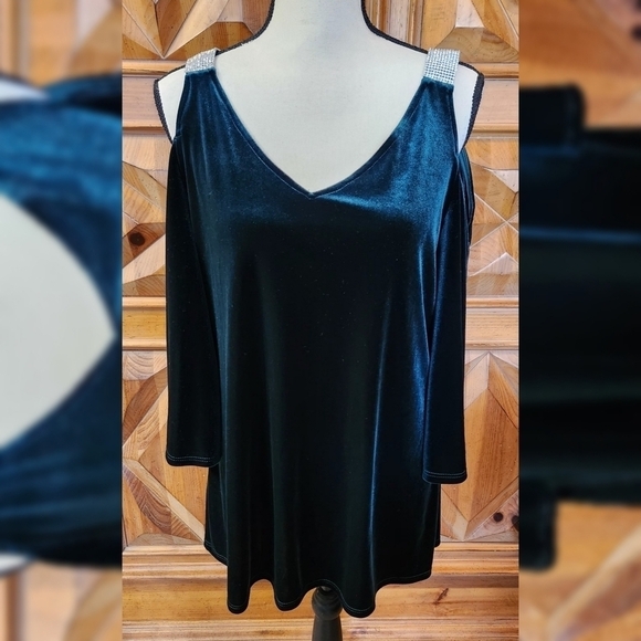 S. Levine Velvet Top Sz L - Picture 1 of 7